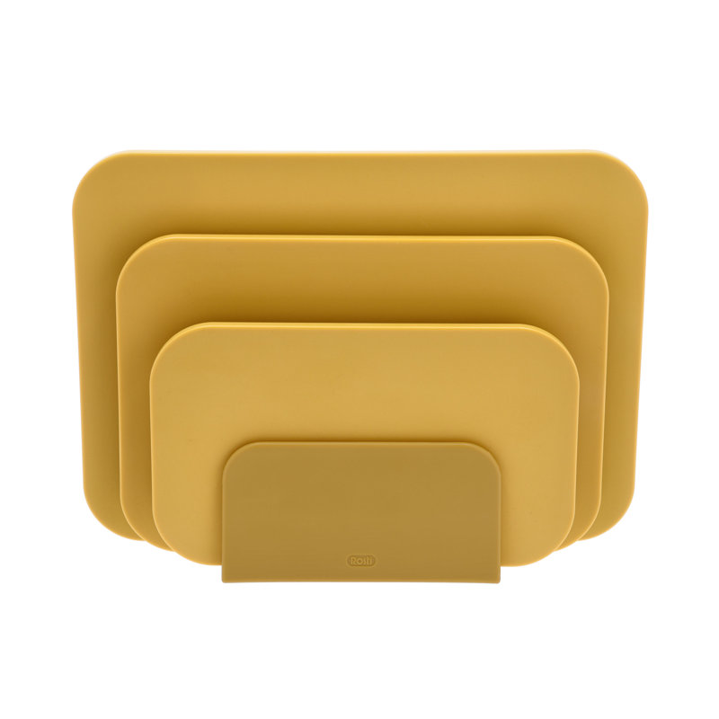 Choptima 4-Piece Plastic Chopping Board Set, Curry