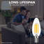 Ampoule candélabre à DEL de 8 W LUXRITE, équivalente à 75 W, culot E12, 1000 lumens, blanc doux 3000 K, intensité variable, filament transparent, luminaire fermé et ensemble de 4 étanches à l'humidité-121569010-121598423