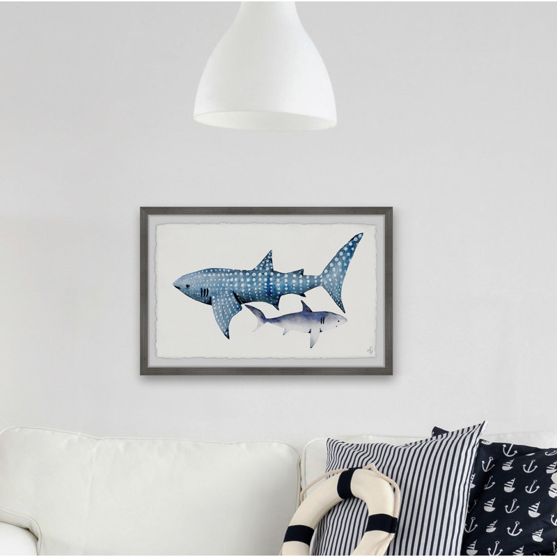 «Caché requin», reproduction encadrée Cirebon, H 8 po x l 12 po x P 1,5 po