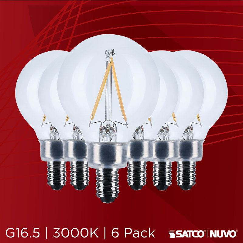 G16.5 base DEL candélabre transparent CCT 120 Volt, 3000 Kelvins, 200 lumens, 3 W