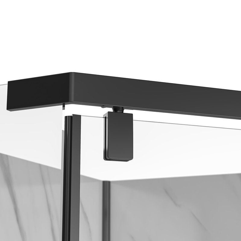 Capri 36'' Black Aluminum Neo-Angle Shower Kit