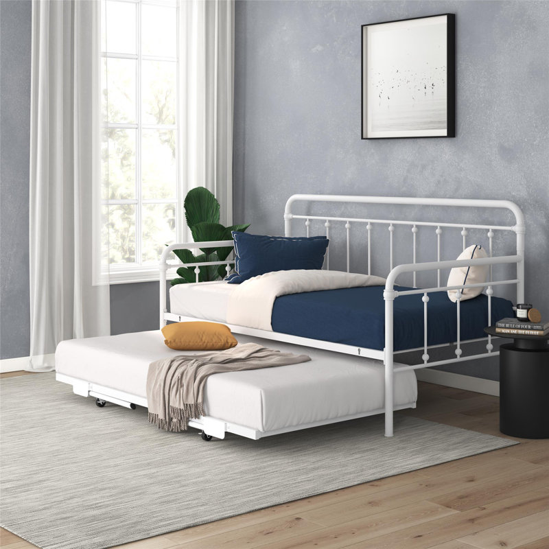Beant Daybed with Pop Up Trundle, White, Twin