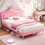 Upholstered Bed With Led Adjustable Crown Shape Headboard-1164145276-1153949537
