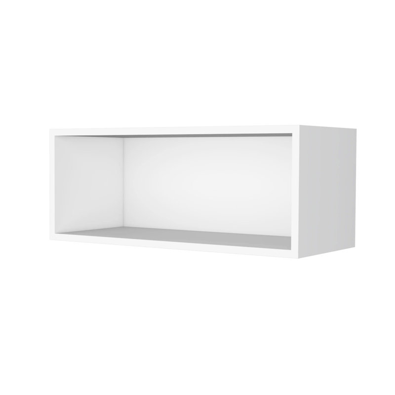 Armoire de rangement murale blanche ouverte pour la cuisine, revêtue pour rester impeccable, pouvant accueillir une vaisselle de cuisine de 12 pouces de hauteur, conservant l'aspect neuf, plats de service, 12 x 30 x 12,5