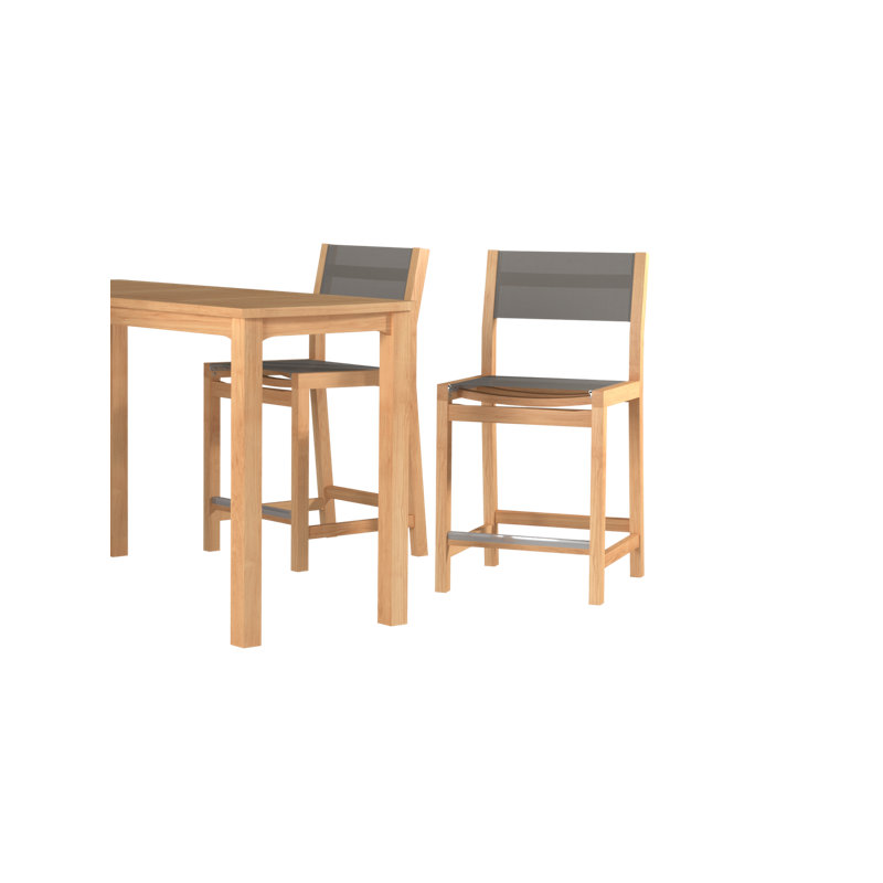 Pearl Teak Outdoor Counter Height Chair, Taupe