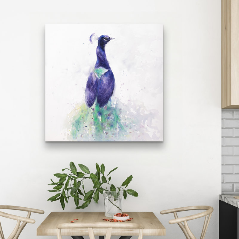 Graceful peacock - 32"x32" art on canvas