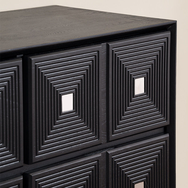 Buffet noir français rétro, 34.25" H x 64.56" W x 16.53" D