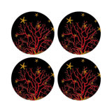 Coral Reef Vegan Leather Round Pebble Placemat