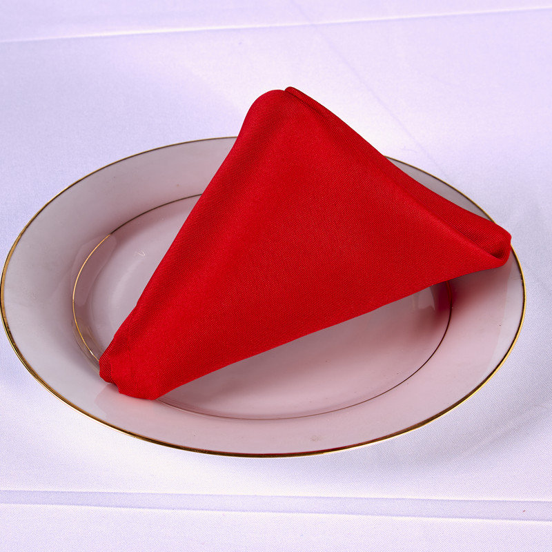 Nowayton Polyester Solid Colour Square Napkin, Red