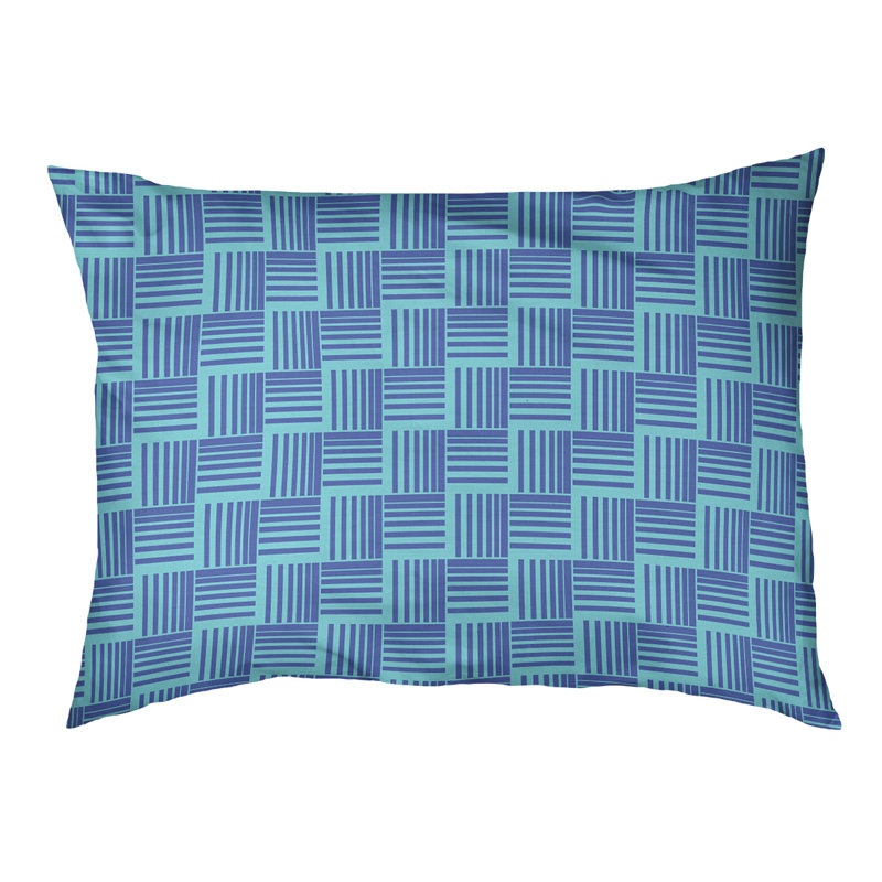 Coussin Cheng, Grand (l 50 po x P 7 po x H 40 po), Bleu sarcelle/bleu