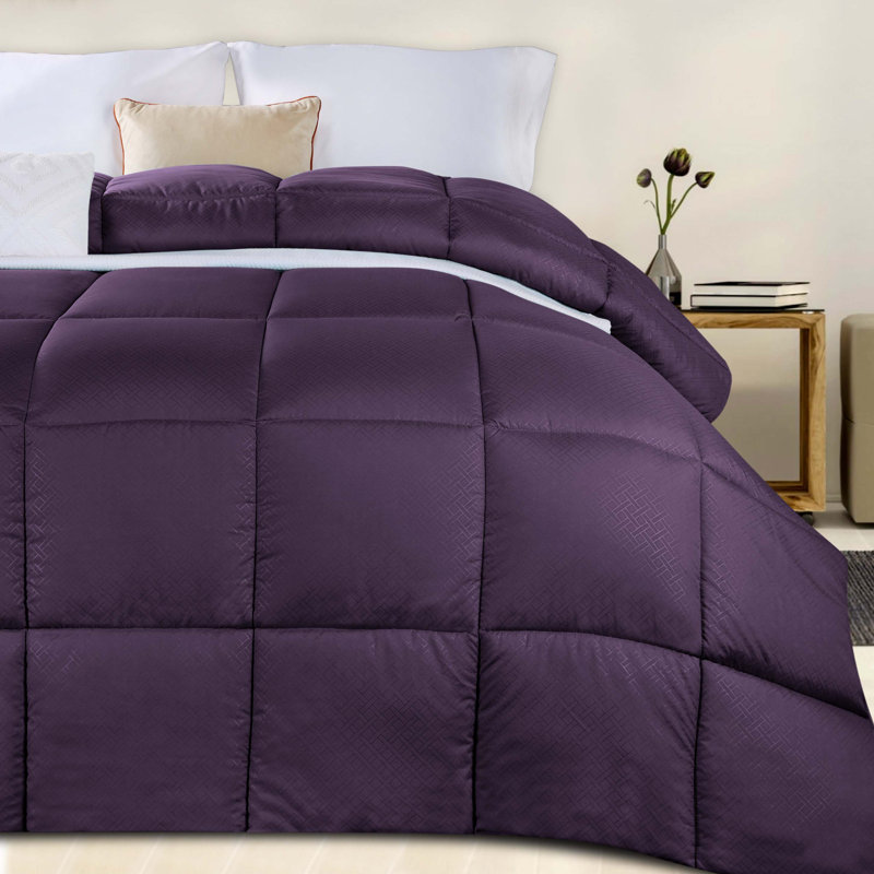 Édredon en duvet synthétique réversible toutes saisons Superior , Prune, Simple/Simple XL