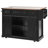 K&K 58" Farmhouse Kitchen Island with Storage, Sliding Barn Door & Metal Grid Side Door, Rolling Kitchen Island on 5 Wheels with Spice Rack, Glass Holders,Island Table with Drop Leaf for Kitchen,Black-750344600