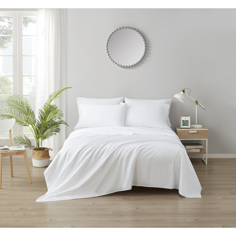Ensemble de draps en coton biologique, Blanc, Simple