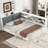 Full Size Wood Platform Bed with Storage Headboard, Shelves & 2 Drawers, Platform Bed Frame, White-1752761614