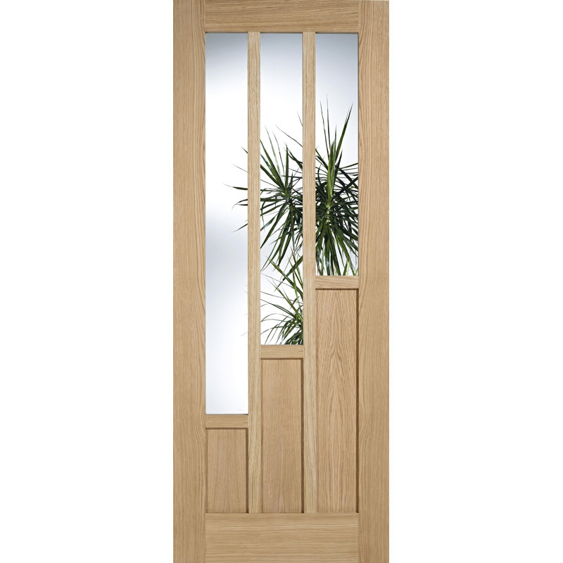 Coventry Glazed Unfinished Oak Internal Door, 198.1cm H x 68.6cm W x 3.5cm D, Pre Finished