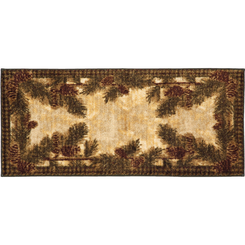 Costa Pinecone Water Resistant Non-Skid Kitchen Mat, 1'8" x 3'8"