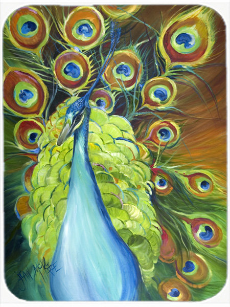 East Urban Home Bling Peacock Glass Cutting Board