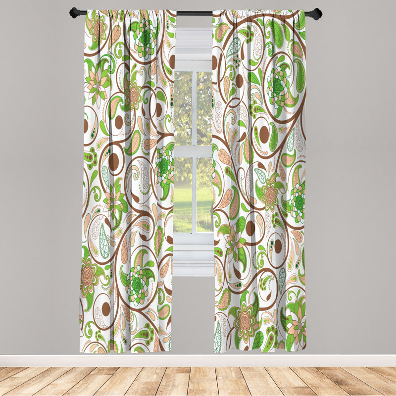Paire de rideaux Ebern Designs, L 28 po x L 63 po