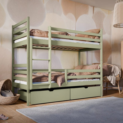 Landis Single (3') Solid Wood Drawers Bed Frame with Mattress