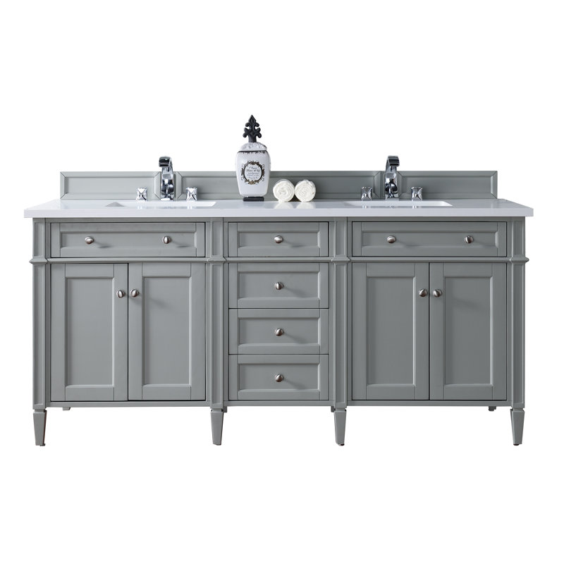 Brittany 72'' W Double Bathroom Vanity Base, Urban Gray