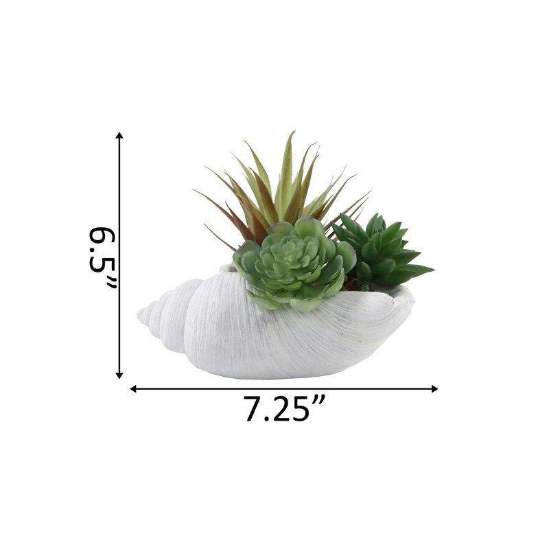 6.5'' Faux Succulent Plant in Cement Planter