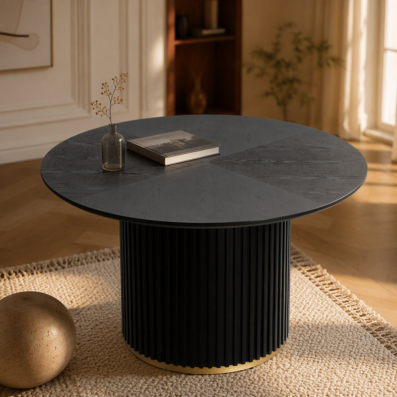 Table de salle à manger 47,25 po, Noir