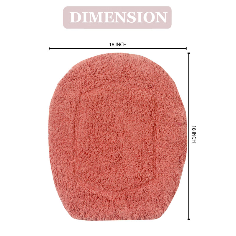 Luxury 100% Cotton Elastic fitted design ensures a secure and snug fit on standard 18"x18" Toilet lid Cover, Coral