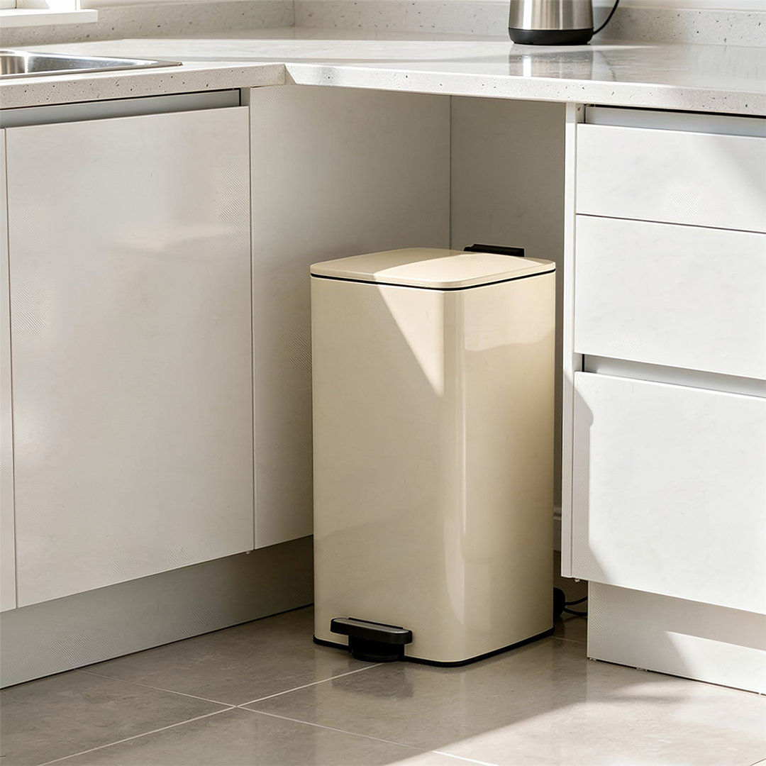 Rinkit.com Beige 30L Square Stainless Steel Kitchen Pedal Bin - Image 5