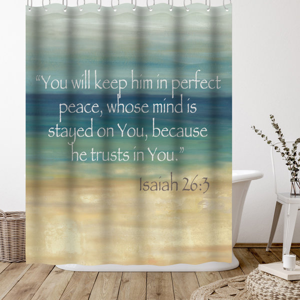  Pink Marble Shower Curtain Bible Verse Scripture Quote