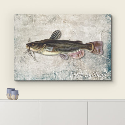Bullhead noir sur fond de granit, vie marine, réalisme nautique, ultra sur toile