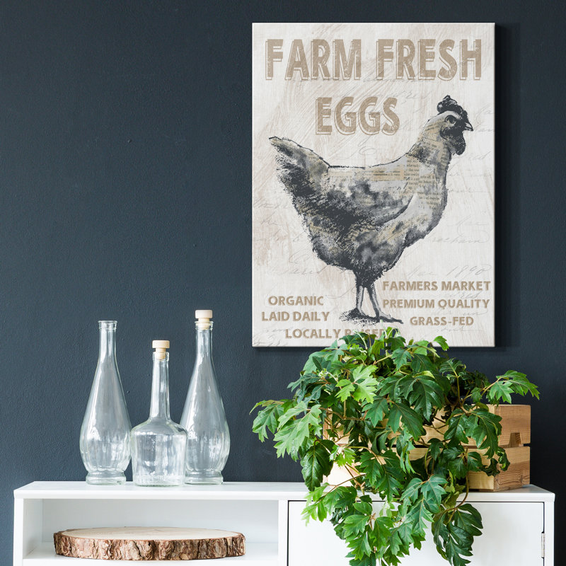 «Farm Fresh Chicken» par Conrad Knutsen - Reproduction de publicité sur toile tendue, H 48 po x l 36 po x P 1 po