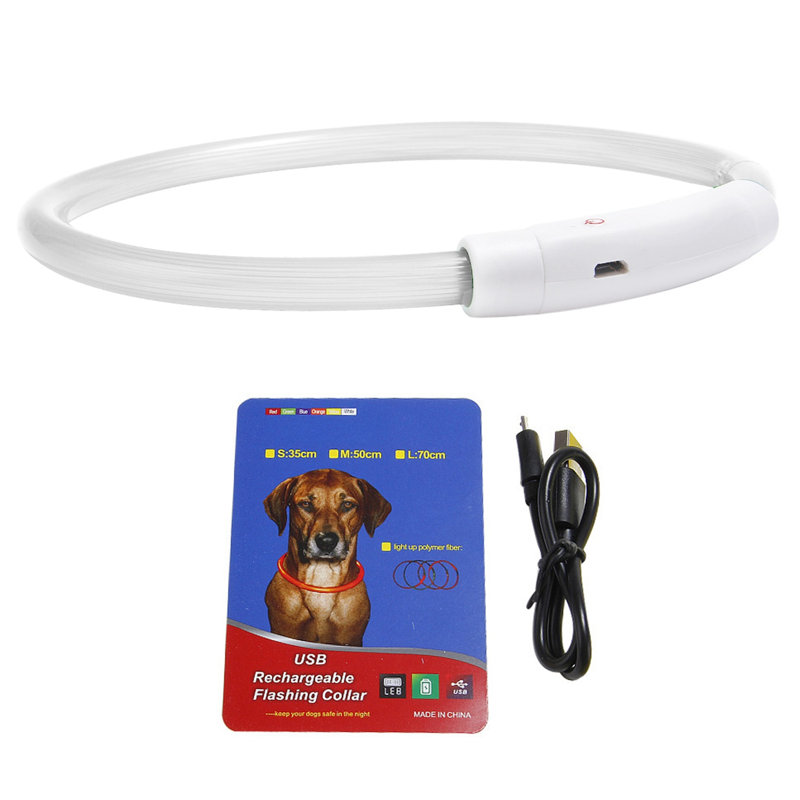 USB Rechargeable Lighting LED Dog Collar, H 13,77 po x P 0,39 po