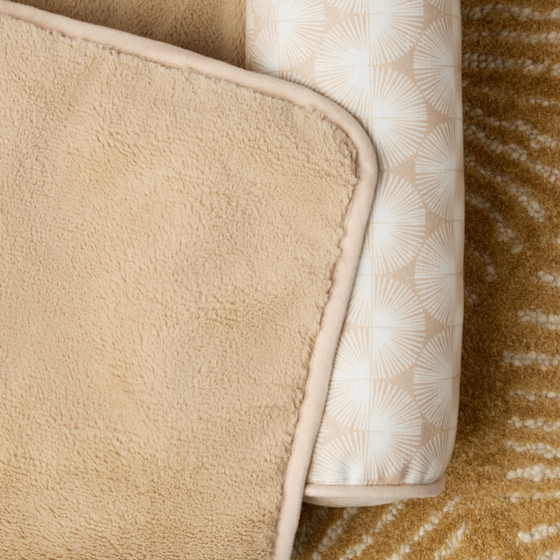 NICOLE MILLER New York Pet Kendall - Canapé-lit cannelé géant pour chien avec grand lit 40 po x 23 po x 4 po, Taupe