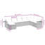 Ensemble de canapé de jardin en rotin de polyester noir Vidaxl, acier thermolaqué grand