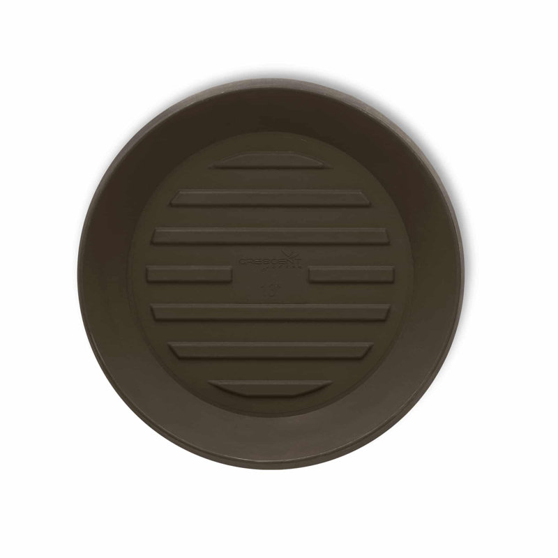 Circular Universal Round Planter Saucer, 1" H x 11" W x 11" D, Bark