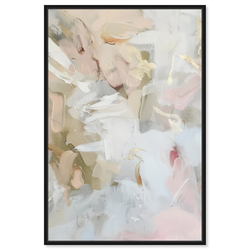 «Light Voyage Boho», art mural abstrait par Art Remedy, Cadre noir, H 16 po x l 11 po