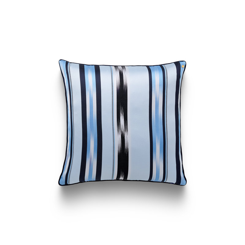 Kutnu Large Ikat Pattern Pillow, Sky Blue