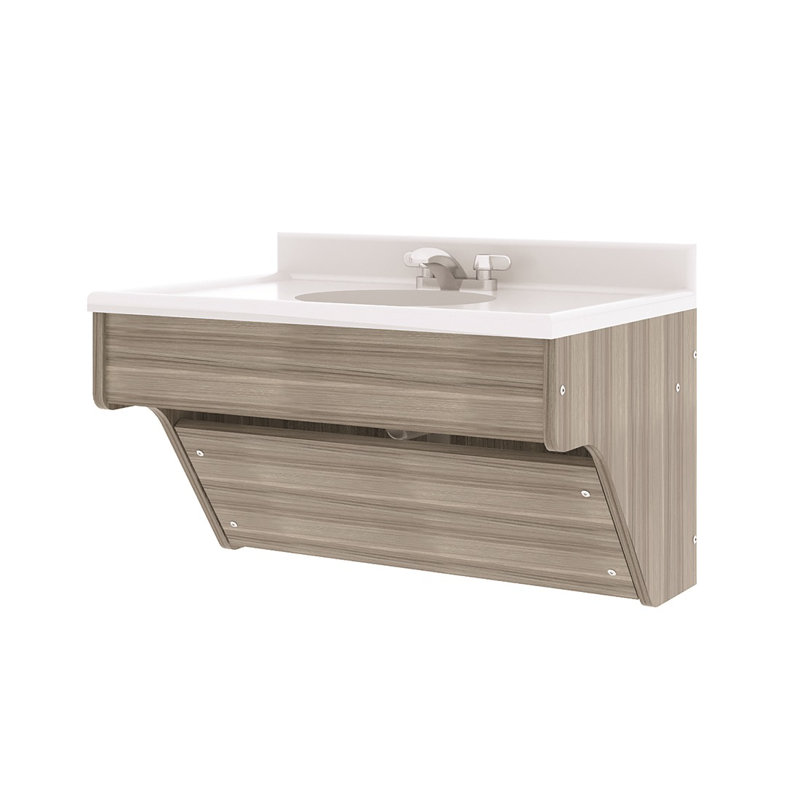 Ensemble de meuble-lavabo mural simple 31 po Tot Mate®, Oui, Gris orme ombré
