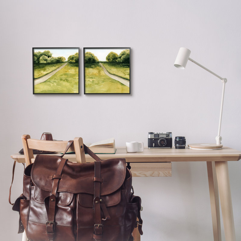 Ensemble d'art numérique texturé et giclée, 2 pièces, Giclée encadrée noir minuit, L 12 po x H 12 po