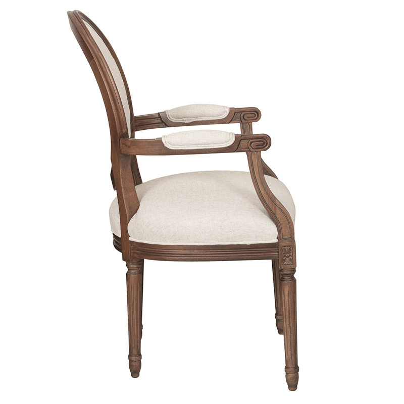 Chaise avec accoudoirs Helena, 3157 Albâtre, Noyers