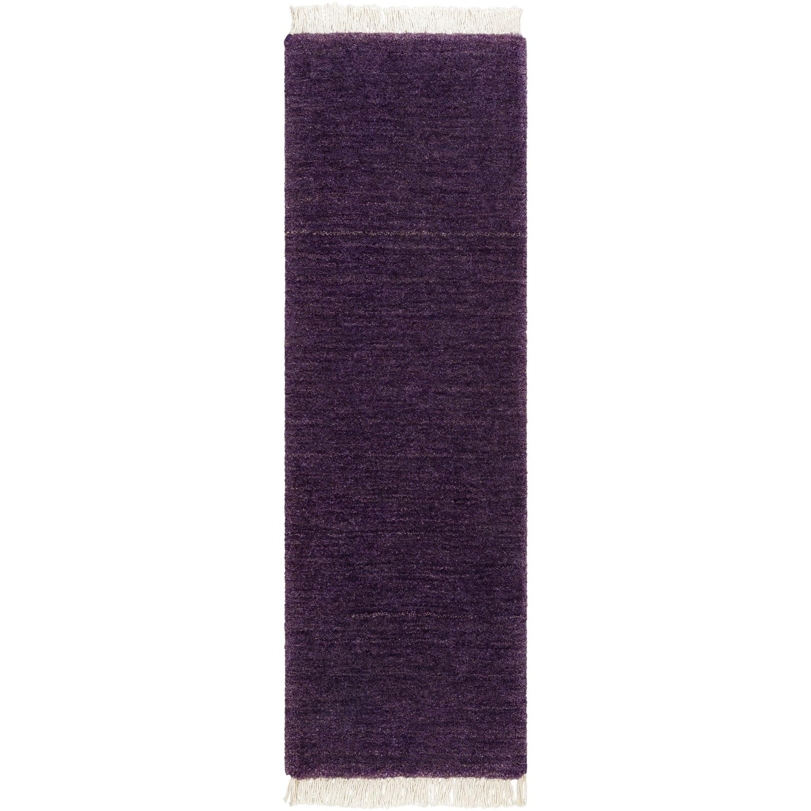 Clio Hand-Woven Cream Wool Rug, Runner 2'6" x 8'