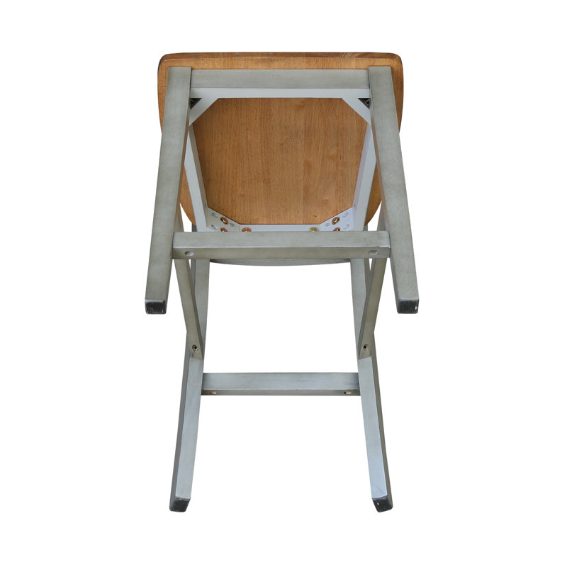 Hickory and Stone Solid Wood Saddle Counter Stool