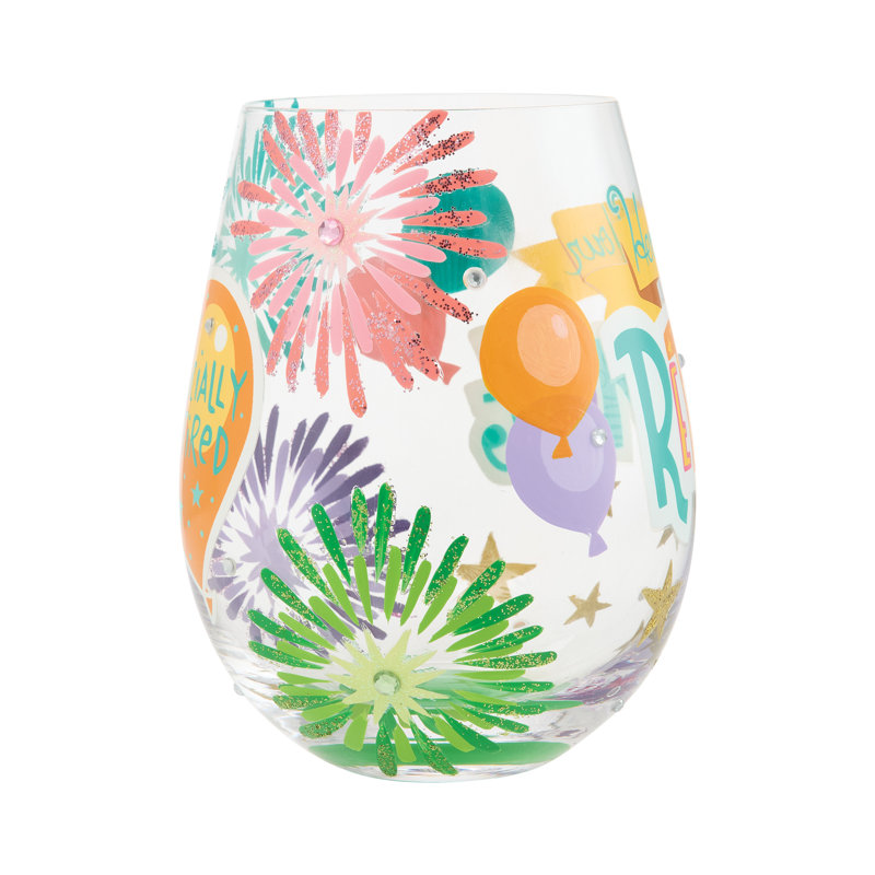 Verre à vin sans pied 20 oz. Enesco Designs par Lolita Here to Your Retirement