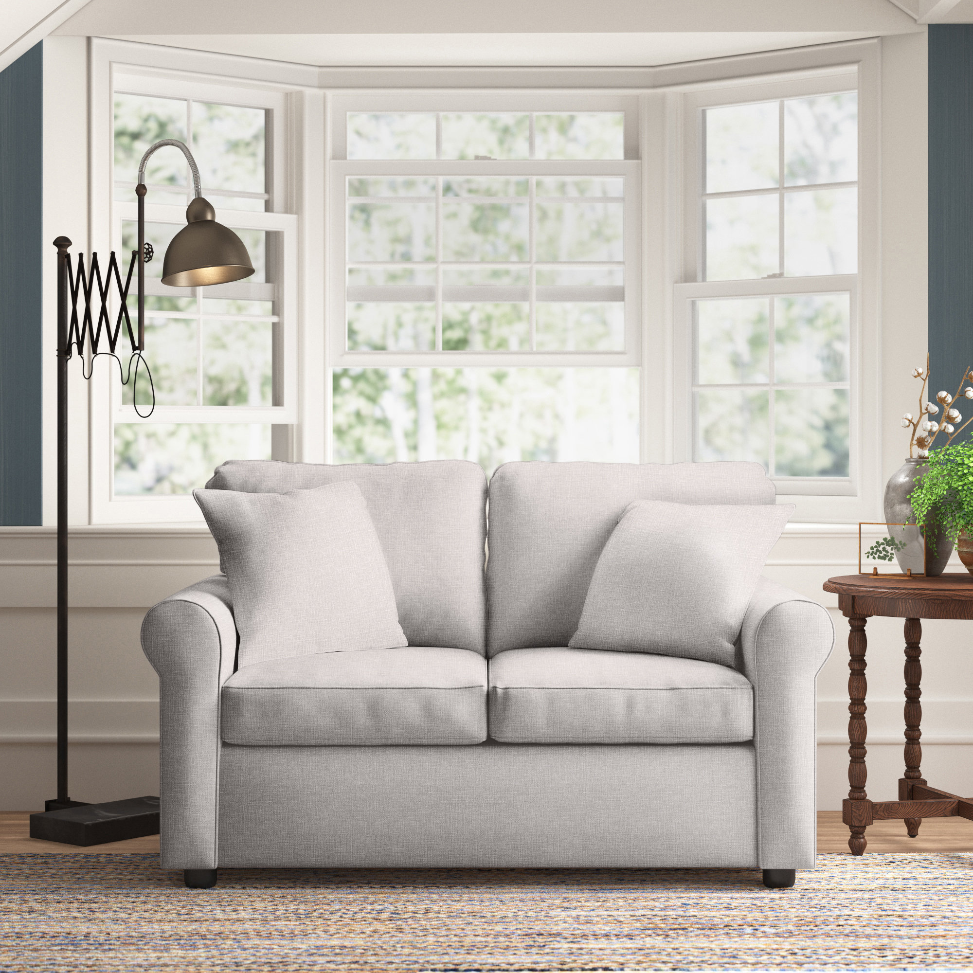 Warrington 60'' Upholstered Loveseat, Cast Silver Sunbrella®