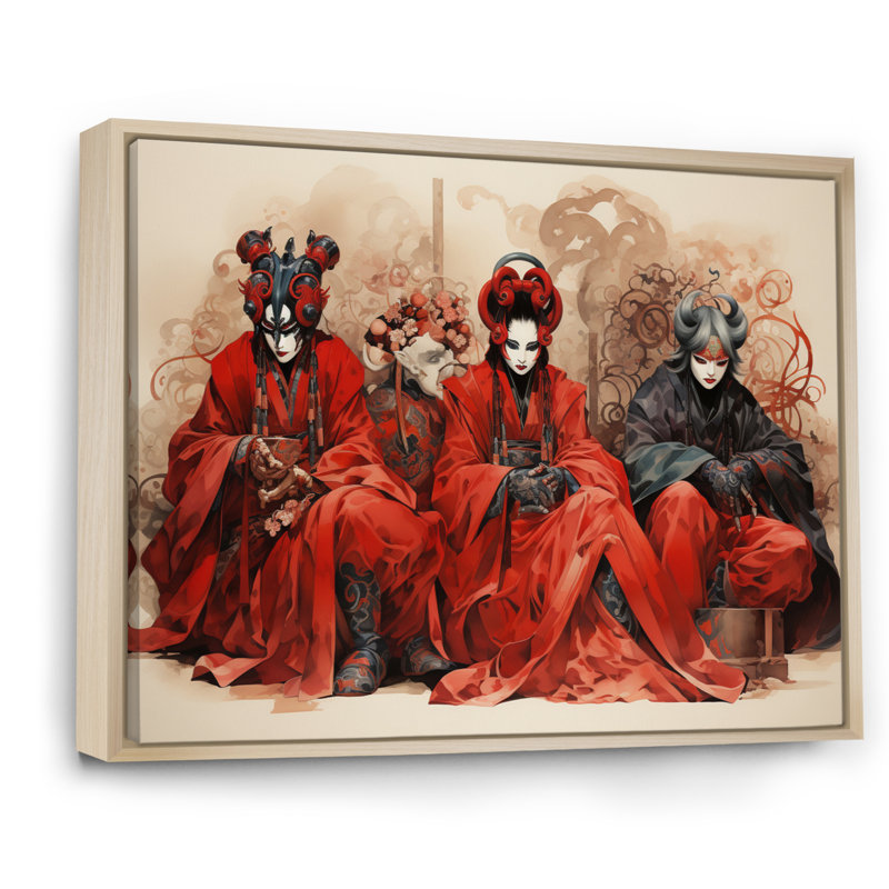 «Japon Art», art de kabirî IV sur toile, H 30 po x l 40 po x P 1,5 po, Cadre naturel flottant