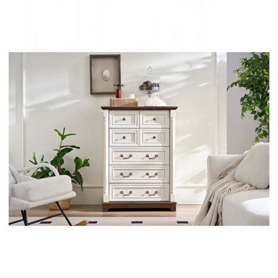 Commode 7 tiroirs en bois avec rangement