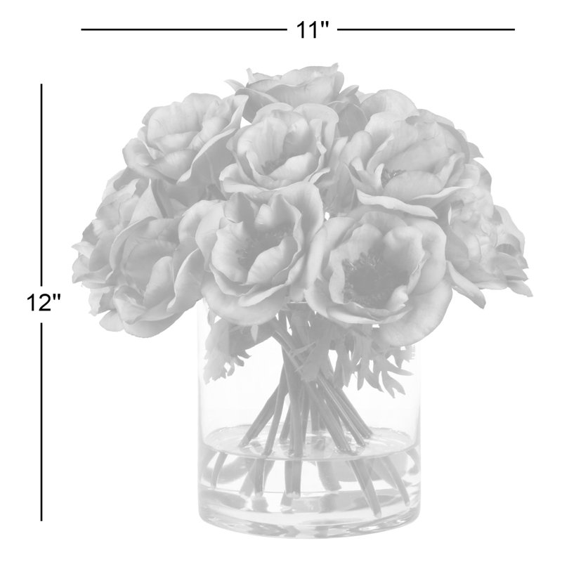 Poppy In Cylinder Glass, White