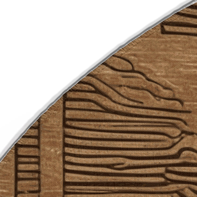 Tapis brun d'intérieur et d'extérieur, Rond 5 pi
