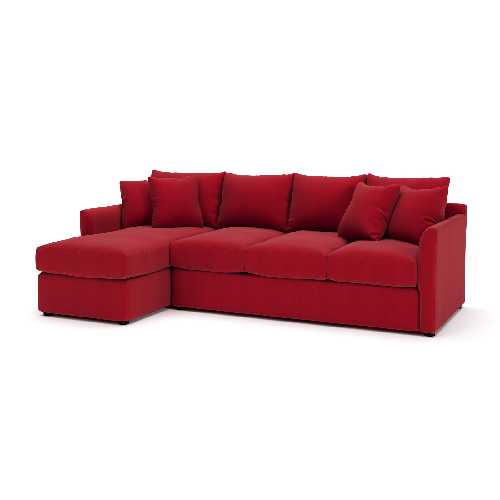Cecelia Upholstered Chaise Sectional, Left Hand Facing, Bayou Flame Canvas