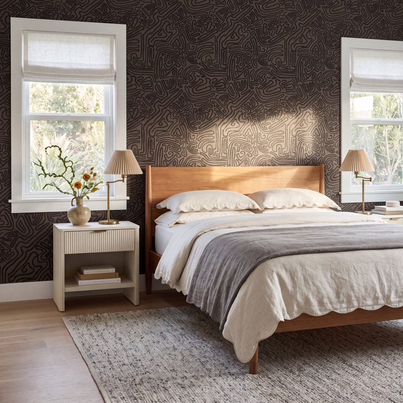 Sketch Peel and Stick Wallpaper, Black